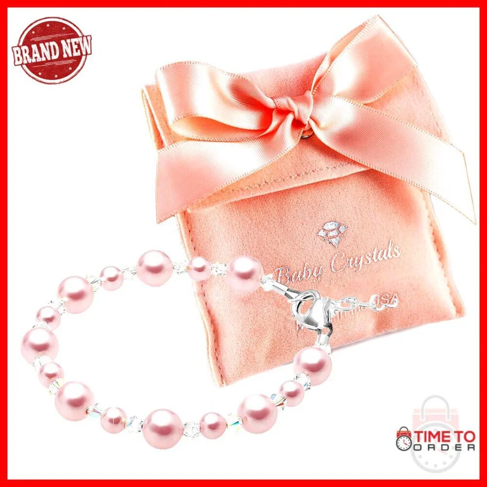 Sterling Silver Pearl Bracelet for Toddlers, Adjustable Keepsake Jewelry